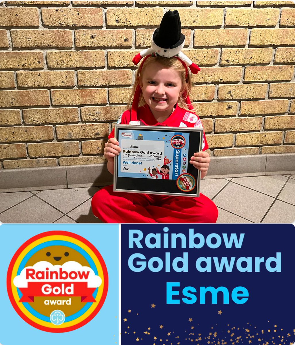 🌈 Congratulations Esme on achieving your Rainbow Gold Award!🌈

<a href="/Girlguiding/">Girlguiding</a> <a href="/GirlguidingSWE/">Girlguiding SWE</a> <a href="/GirlguidingBSG/">Girlguiding BSG</a> <a href="/GGFromeValley/">Girlguiding Frome Valley division</a>