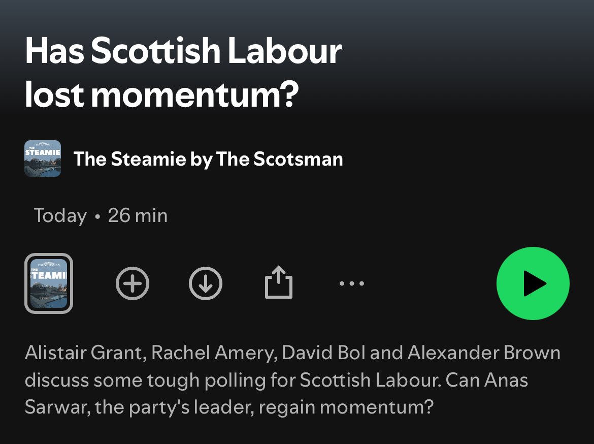 Alistair Grant (@alistairkgrant) on Twitter photo 🔴🎧 Has Scottish Labour lost momentum?
The latest episode of The Steamie discusses all this and more
With analysis from <a href="/AlexofBrown/">Alexander Brown</a>, <a href="/therachelamery/">Rachel Amery</a> & <a href="/mrdavidbol/">David Bol</a>
Spotify: open.spotify.com/episode/0lIvxw…
Apple: podcasts.apple.com/gb/podcast/has… 🔴🎧 Has Scottish Labour lost momentum?
The latest episode of The Steamie discusses all this and more
With analysis from <a href="/AlexofBrown/">Alexander Brown</a>, <a href="/therachelamery/">Rachel Amery</a> & <a href="/mrdavidbol/">David Bol</a>
Spotify: open.spotify.com/episode/0lIvxw…
Apple: podcasts.apple.com/gb/podcast/has…