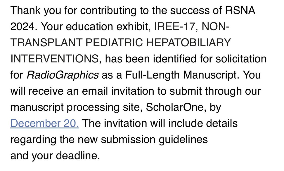 Excited to share that our educational exhibit from <a href="/LurieRad/">Lurie Children’s Radiology</a> has been selected for <a href="/RadioGraphics/">RadioGraphics</a> ! 

Grateful to <a href="/ShankswaranIR/">Shankar Rajeswaran, MD</a> and <a href="/AhsunR/">Ahsun Riaz</a> for their mentorship.