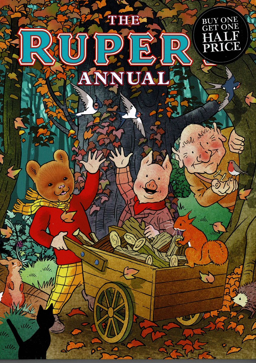 Passed Paddington today tucking into a sandwich, shopping in Waterstones completed.  Waterstones have a new "Children's Bookshop", first day the sign has been up. What had Paddington bought? A member of staff whispered "He asked for his hero - Rupert the Bear  Album 2025"