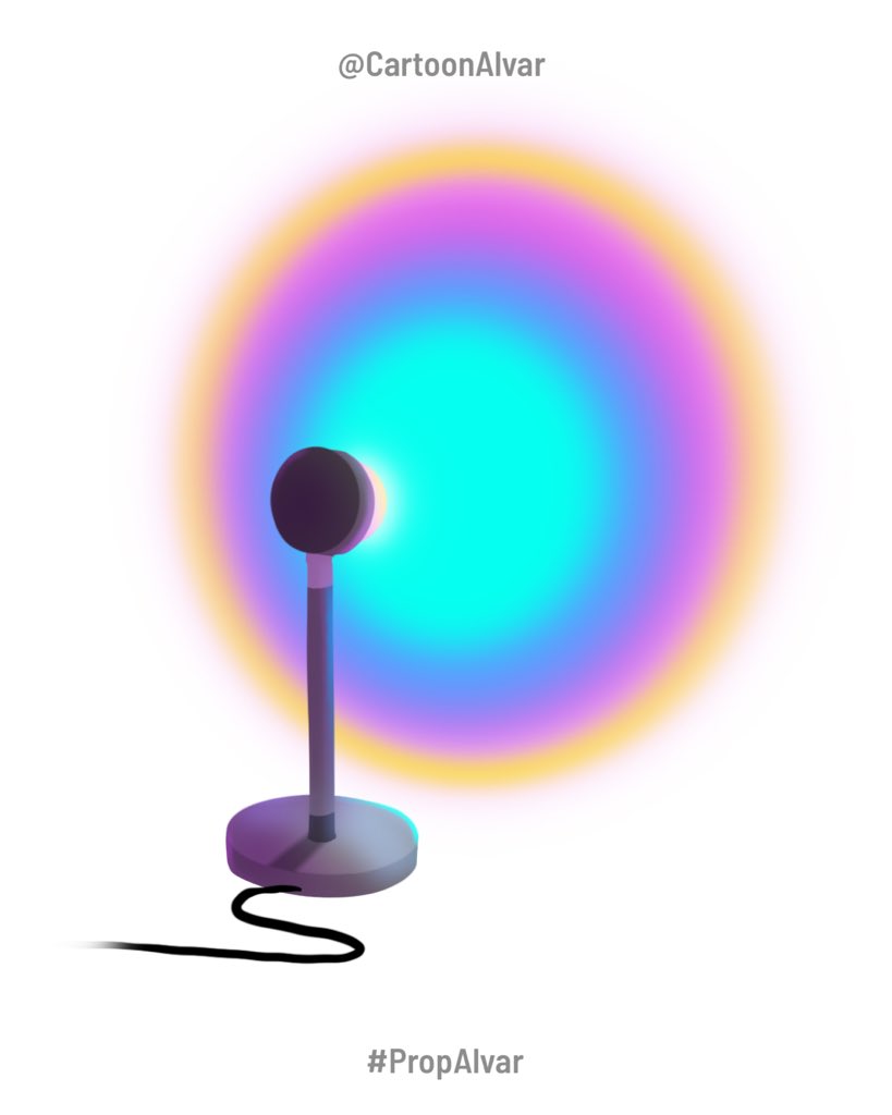Cartoonalvar's tweet photo. Here’s my take on a sunset lamp for the prop Alvar challenge! I love how these lamps can transform any space. 🌈✨ #propalvar #digitalart #drawing #sunsetlamp https://t.co/eae8CAayvs