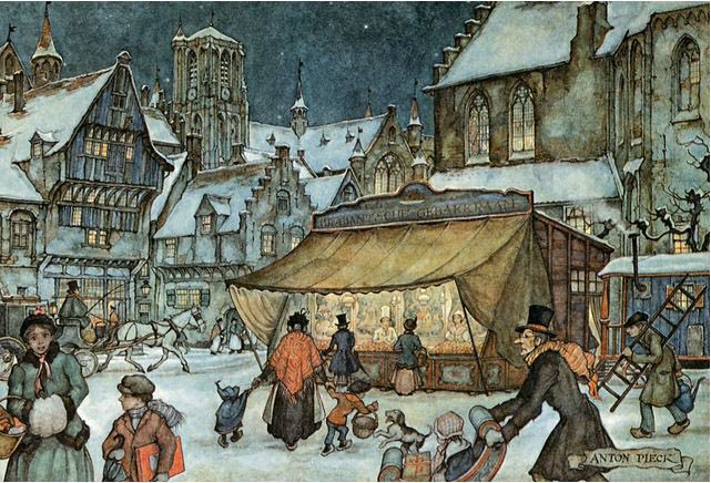 the old, magical, Yuletide world of artist Anton Pieck