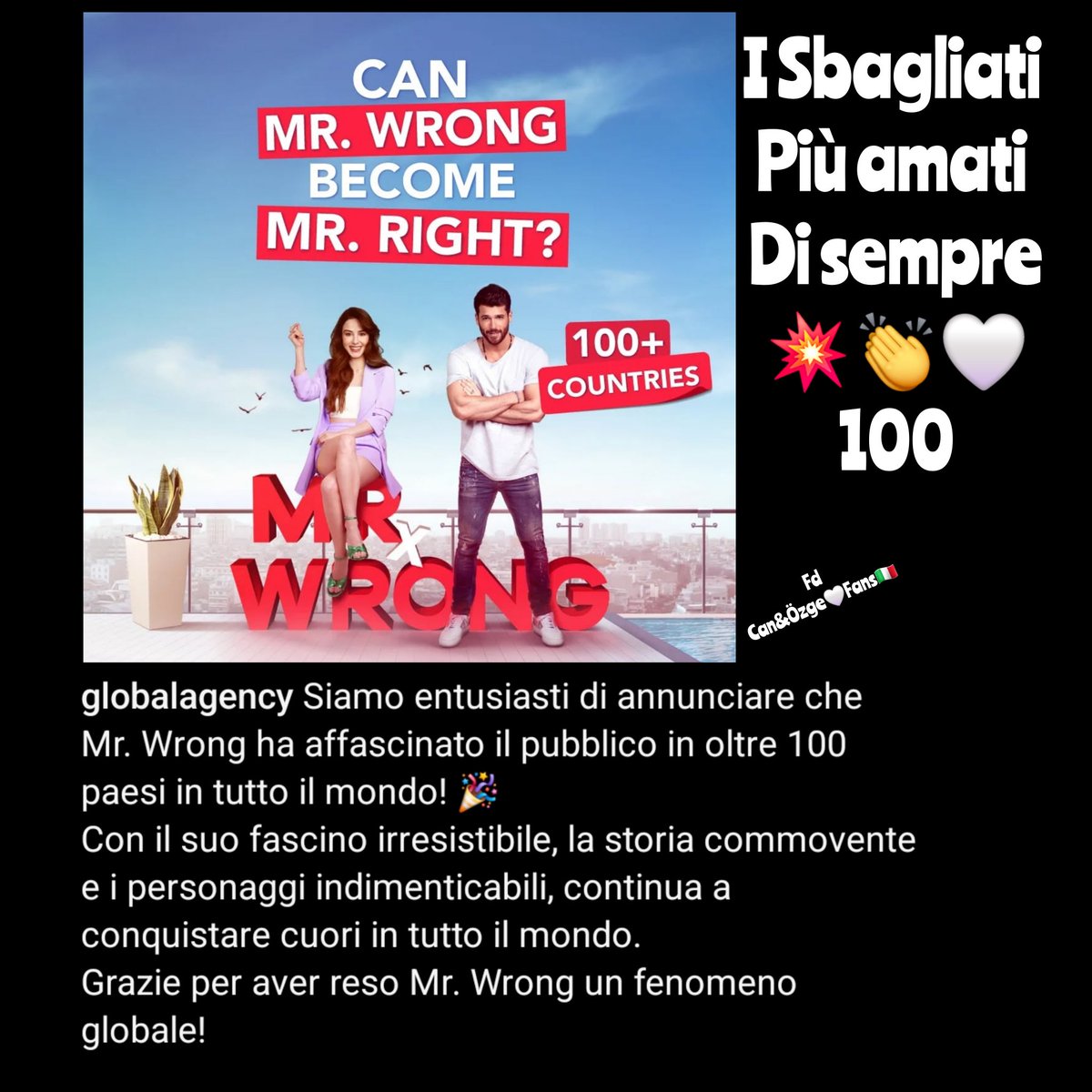 Grazie ai migliori per aver reso #BayYanliş un fenomeno globale <a href="/ozgecangurel/">Özge Gürel</a> #Canyaman #özgegürel 🤍💫 I Nostri Ragazzi #ÖzCan arrivate al cuore degli spettatori un traguardo strameritato  #MrWrong 
Post <a href="/globalagency/">Global Agency</a> più di 100 paesi i sbagliati più 
Amati di sempre 🌟🤍👏👏💥