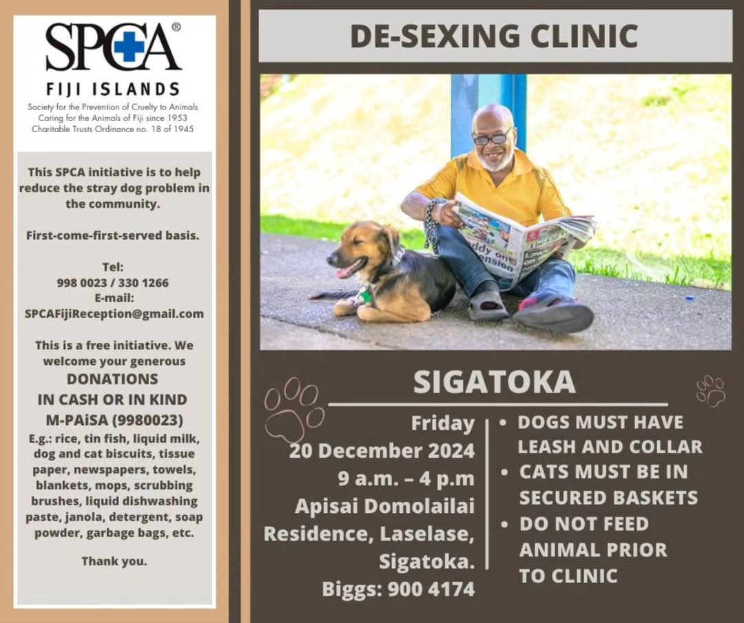 prevention_to's tweet photo. Bula Higatoka! Check out our next outreach clinics in your areas coming soon! For more information please email spcafijireception@gmail.com. https://t.co/aVzL80iqq1