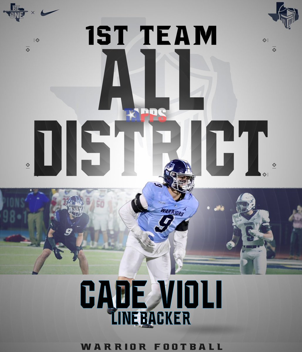 Congratulations to Cade on earning All District Honors!

- 1st Team Linebacker