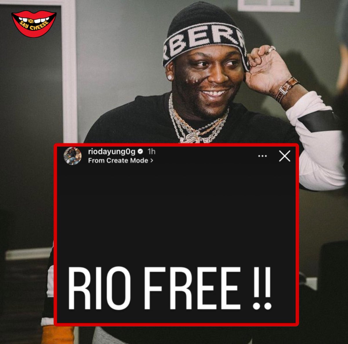 SaycheeseDGTL's tweet photo. RioDaYungOG announces his release from prison after serving 3 years and 8 months https://t.co/ZgHvXypXQz