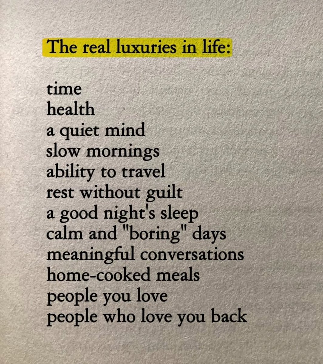 The real luxuries in life..