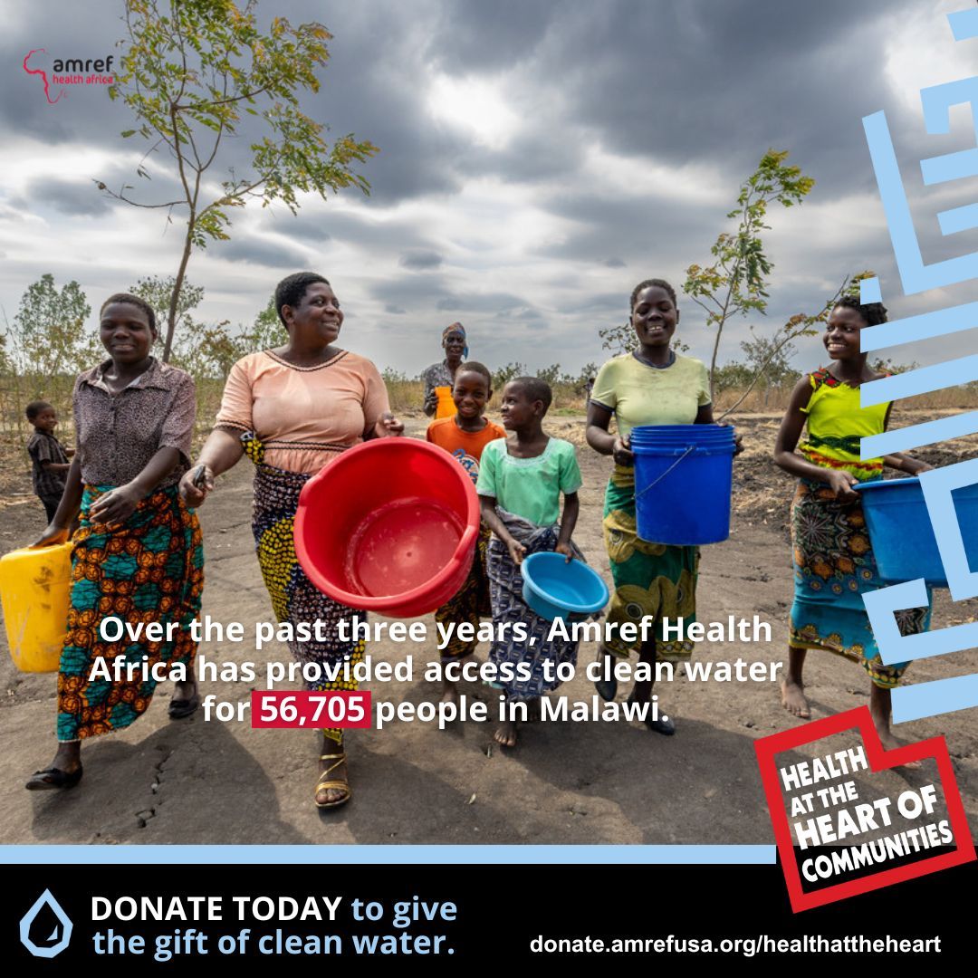 Every year, we help more communities gain access to clean water and sanitation, but there's still more to do. 💧 Join us in bringing safe water to more communities in Africa by donating at bit.ly/givecleanwater… ❤️ #HealthattheHeart #CleanWater #WASH #AmrefUSA