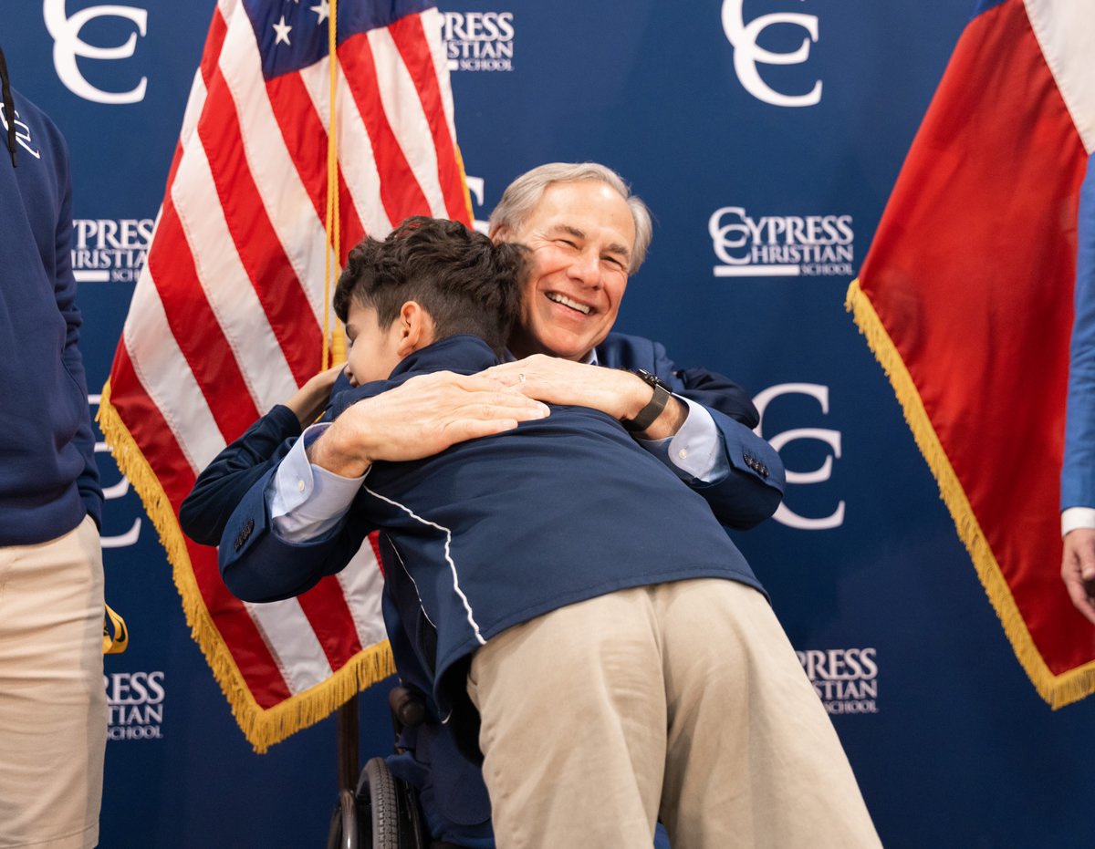 GregAbbott_TX's tweet photo. School choice matters because our kids deserve a bright and successful future.

All children deserve to attend a school that's the BEST fit for them.

Support for school choice in Texas is growing. This next legislative session will be known as the school choice session. https://t.co/FPNVgGJjMa