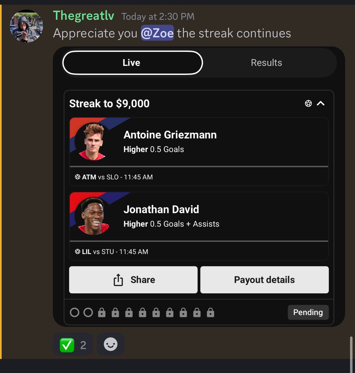 Zoe_Picks's tweet photo. Real results from real people
The Zoe Nation is on the rise 🙏🏾🥹🥹 I appreciate the love and support from you all 🙏🏾 discord is free
https://t.co/R6PPJjs2kb
#gamblingtwitter #gamblingx #playerprops #Soccer #banesquad #zoenation
#Zoe #Zoepicks #paryajpam #paryajlakay #Haiti https://t.co/AutmaCoTxo