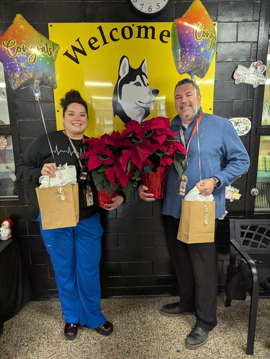 Congratulations to Eric Liberman our Educator of the Year and Basia Brach our Education Specialist of the Year🖤💛🎉 <a href="/WeAreHTSD/">WeAreHTSD</a> #HUSKYpride #HTSDpride