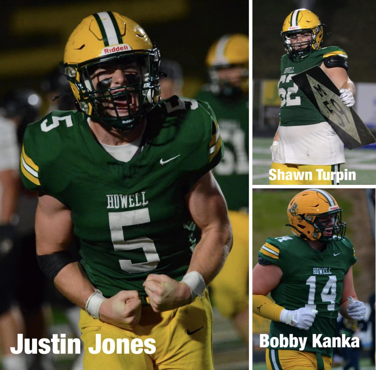 Congratulations to Justin Jones, Shawn Turpin and Bobby Kanka for being named to the Michigan Sports Writers Division 1 All-State Team!! 💚💛
~ 📸 by Vickie Hoffman &amp; Kristie Brown