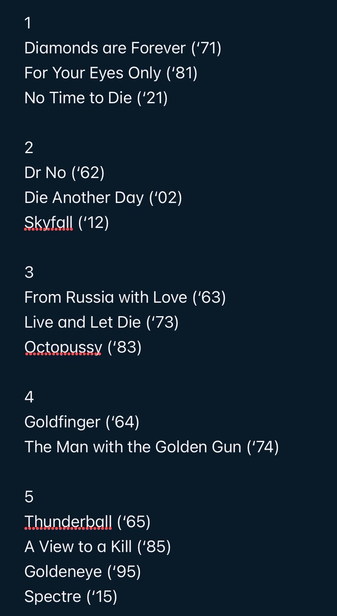 JerryCRL's tweet photo. In pots by year of release, you can only keep 1 pot….
@ThatTallGinger @calvindyson @BondSuits @ExperienceBond @TheSpyCommand @girlclumsy @007dossier @jamesbondlive @viewsfrommark @PhilNobileJr @thepeterbrooker @jfreewright @JWPepperSheriff https://t.co/3bVf1IL9YQ