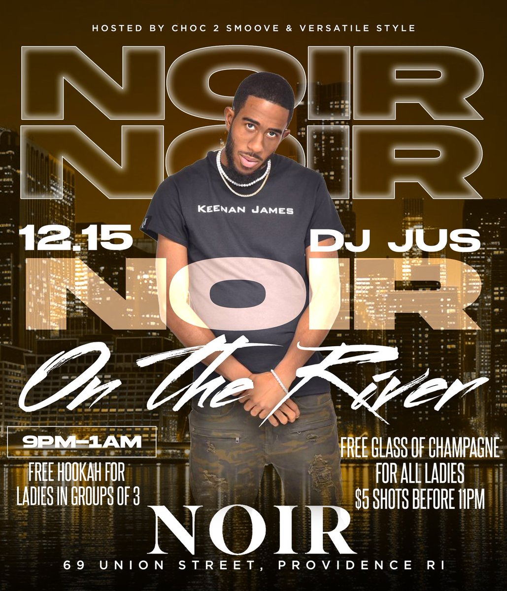 noirloungeri's tweet photo. NOIR ON THE RIVER…. EACH AND EVERY SUNDAY AT NOIR
FREE ENTRY ALL NIGHT
Sound By @IAMDJJUS 
3+ LADIES FREE HOOKAH TILL 11PM
$5 SHOTS
$20 BOTTOMLESS MIMOSAS 

HOSTED BY @Choc2Smoove @Lateef_Folarin @papeyscott https://t.co/HVGHyg0lff