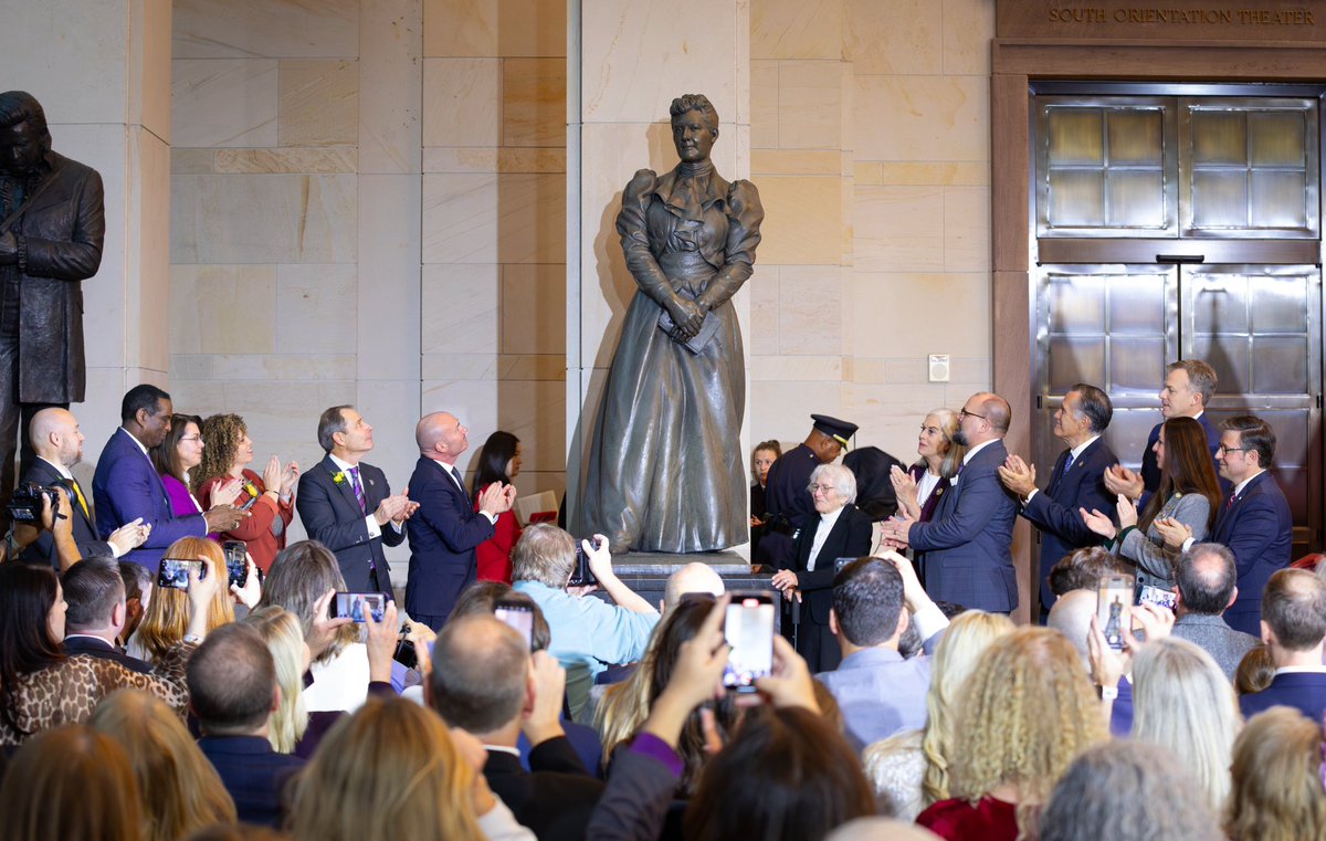 SenatorRomney's tweet image. After a long wait, Dr. Martha Hughes Cannon is officially part of the @USCapitol collection! Utah will be well represented by this trailblazing suffragist who was the first woman ever to be elected as a state senator in the United States. Thanks to all who made this possible.