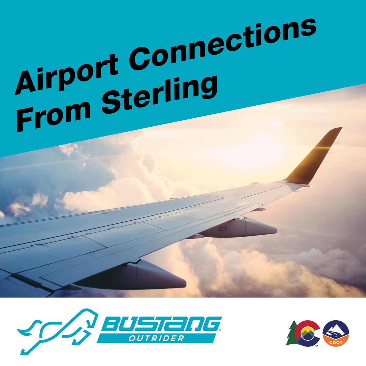 Traveling for the holidays? Take #Outrider’s #Sterling—#Denver route to Denver International Airport! Skip the hassle of airport parking and enjoy on-board Wi-Fi, power outlets and spacious seating.

Visit RideOutrider.com for route stops, schedules and more. #Outrider