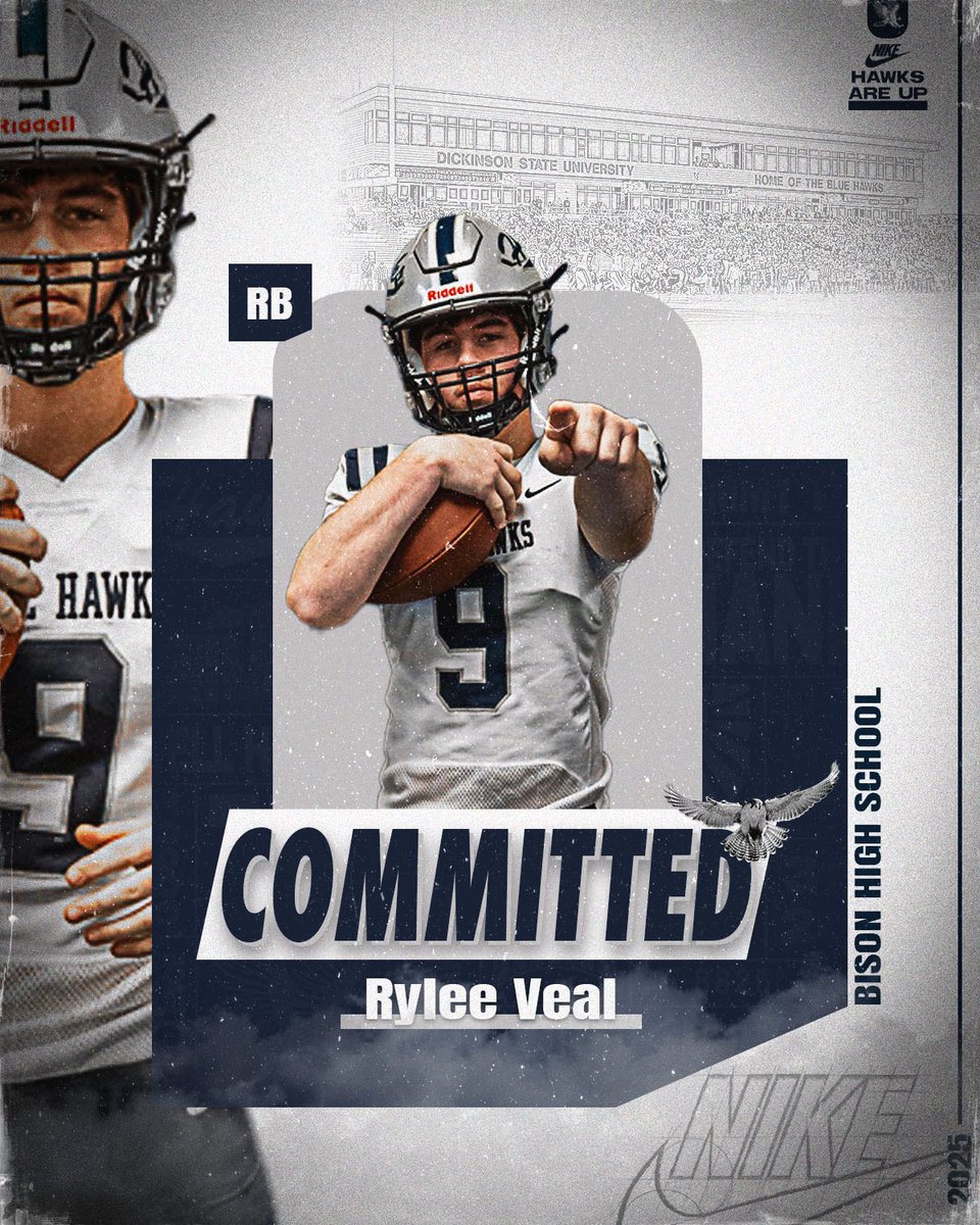 Ryleeveal_6's tweet photo. Very blessed to announce my commitment to Dickinson State!
@CoachPStanton
@RMcCarvel 
@CoachOBrienDSU 
@LeviNewell https://t.co/ikUEqKrUHm