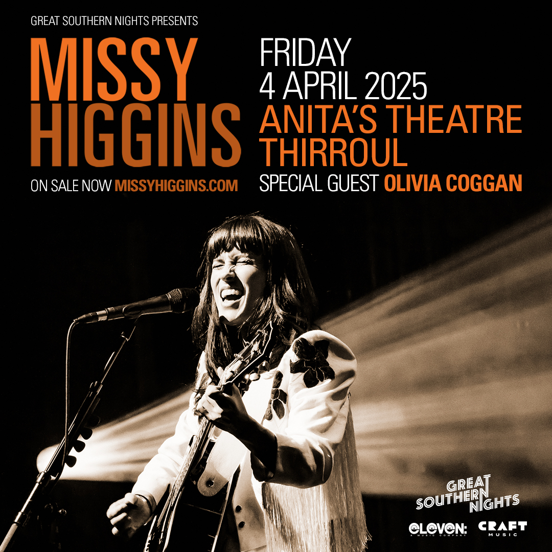 Hey everyone, I’m thrilled to announce that I’ll be playing at the beautiful Anita’s Theatre in Thirroul on Friday, April 4, as part of Great Southern Nights—an incredible initiative bringing over 1,000 live gigs across NSW🎶

🎟 Tickets are ON SALE NOW 👉 missyhiggins.com/shows