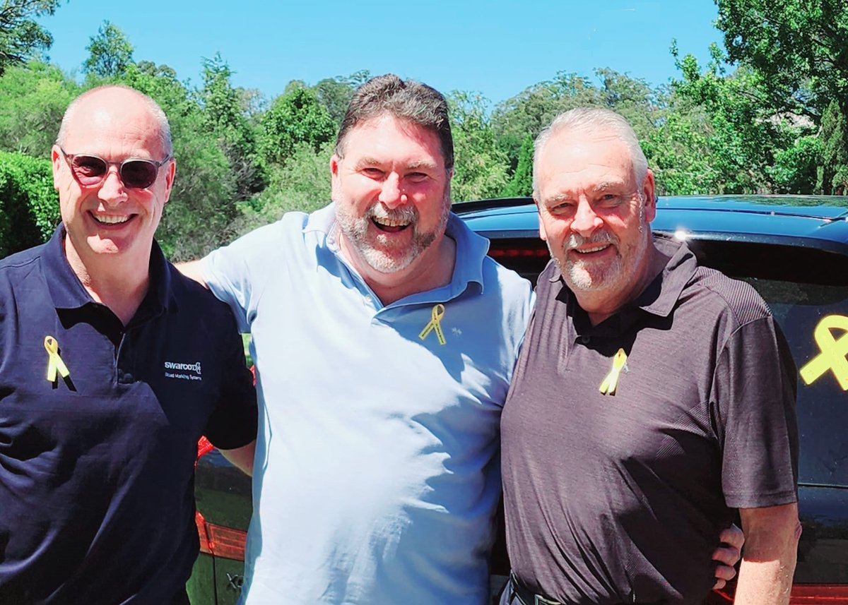 Great to catchup with John Sanford &amp; Steve Peel from #Swarco Australia to discuss how traffic safety products improve #roadsafety, &amp; why we must actively protect all roadusers, including our line markers! And why is this so important? Because everyone has a right to #GetHomeSafe!