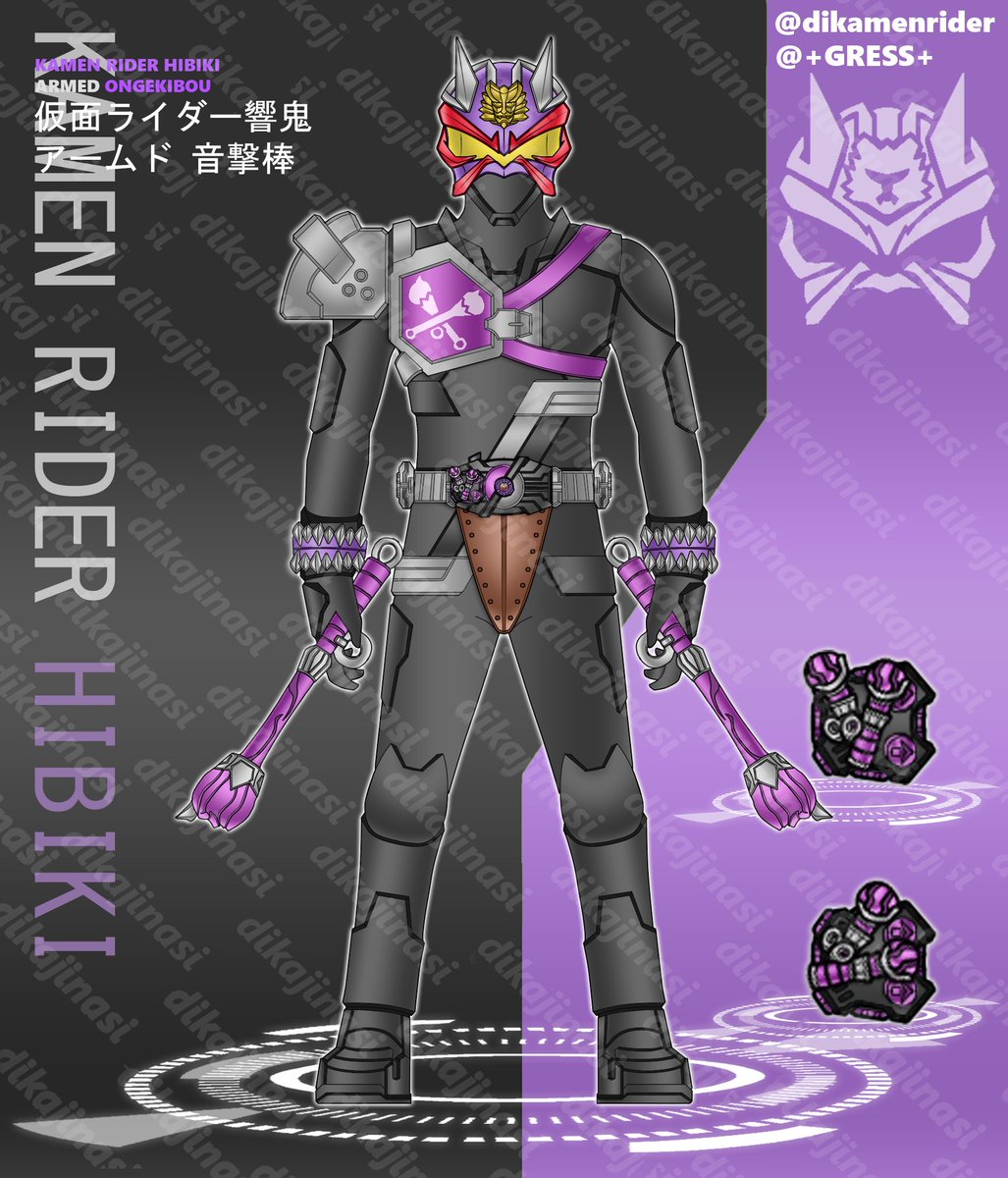 dikamenrider's tweet photo. Wrks : Kamen Rider Hibiki Ongekibou
Ownr : +GRESS+ on x

"ARMED ONGEKIBOU! READY FIGHT!"
Violet Onidrum. Drum your way to victory with the best taiko skill! Courageous Demonbeats!

"Kore ikeru!"
#仮面ライダーギーツ #DGP不正参加 #commission #kamenridergeatsoc #drummer #taikou https://t.co/9bxGN8QTky