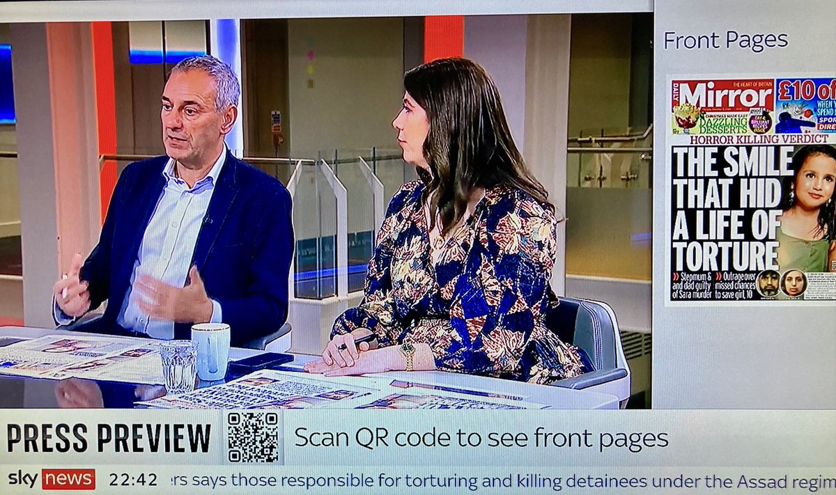 KarlMartinIrl's tweet photo. On @SkyNews #PaperReview @Kevin_Maguire says parents who savagely murdered #SaraSharif (10) should never have had (possession of) children.
However, Urfan Sharif, Sara’s monstrous father shouldn’t even be in UK - he only got to stay due to EU’s weak sham marriage rules. https://t.co/Y4W5Pi5gDm