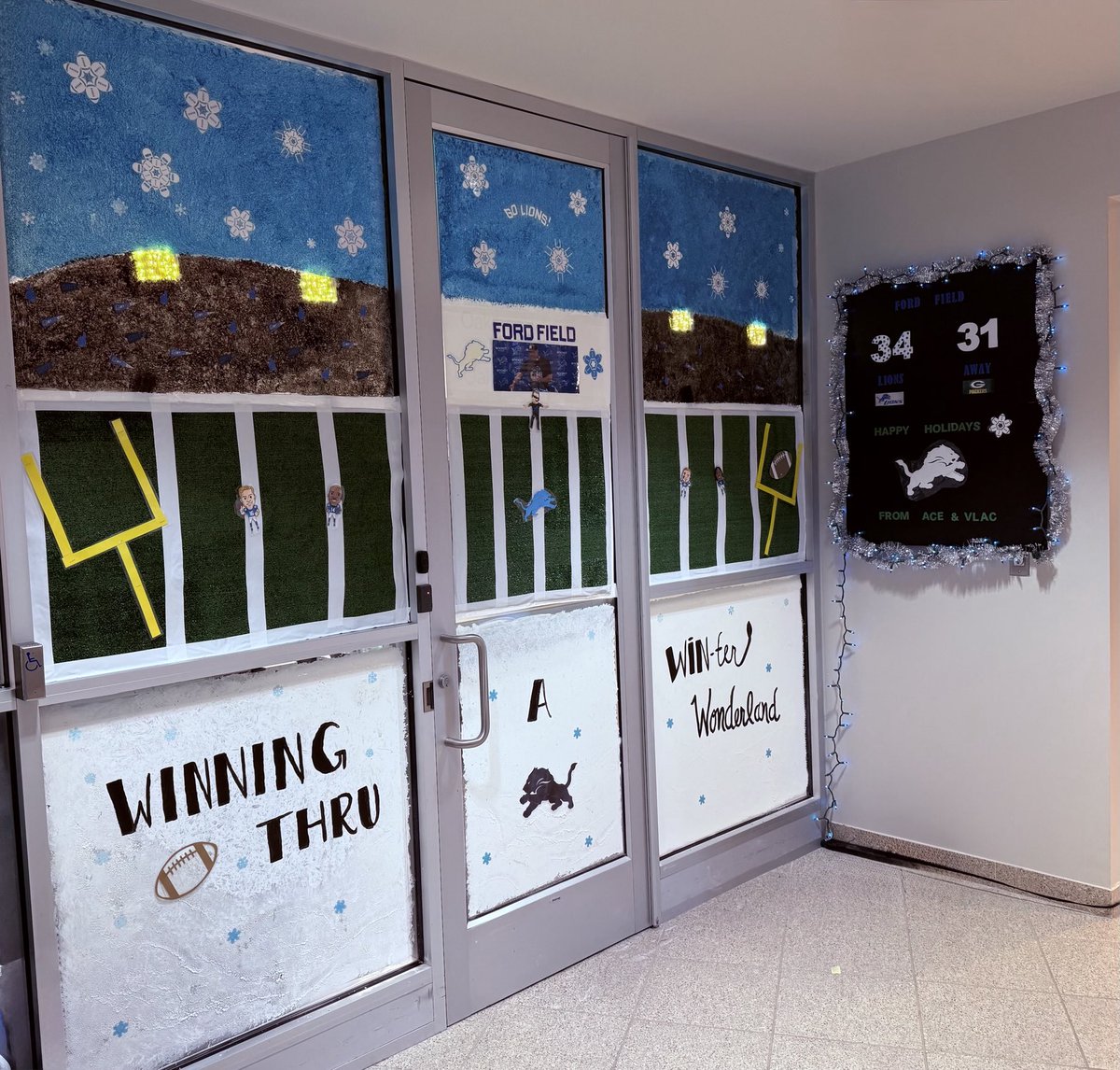 Amanda McKay (@amandamckay9) on Twitter photo Winning through a WINter wonderland! Trying to win the door decor competition <a href="/OaklandSchools/">Oakland Schools</a> 🏈🤍💙💚 Winning through a WINter wonderland! Trying to win the door decor competition <a href="/OaklandSchools/">Oakland Schools</a> 🏈🤍💙💚