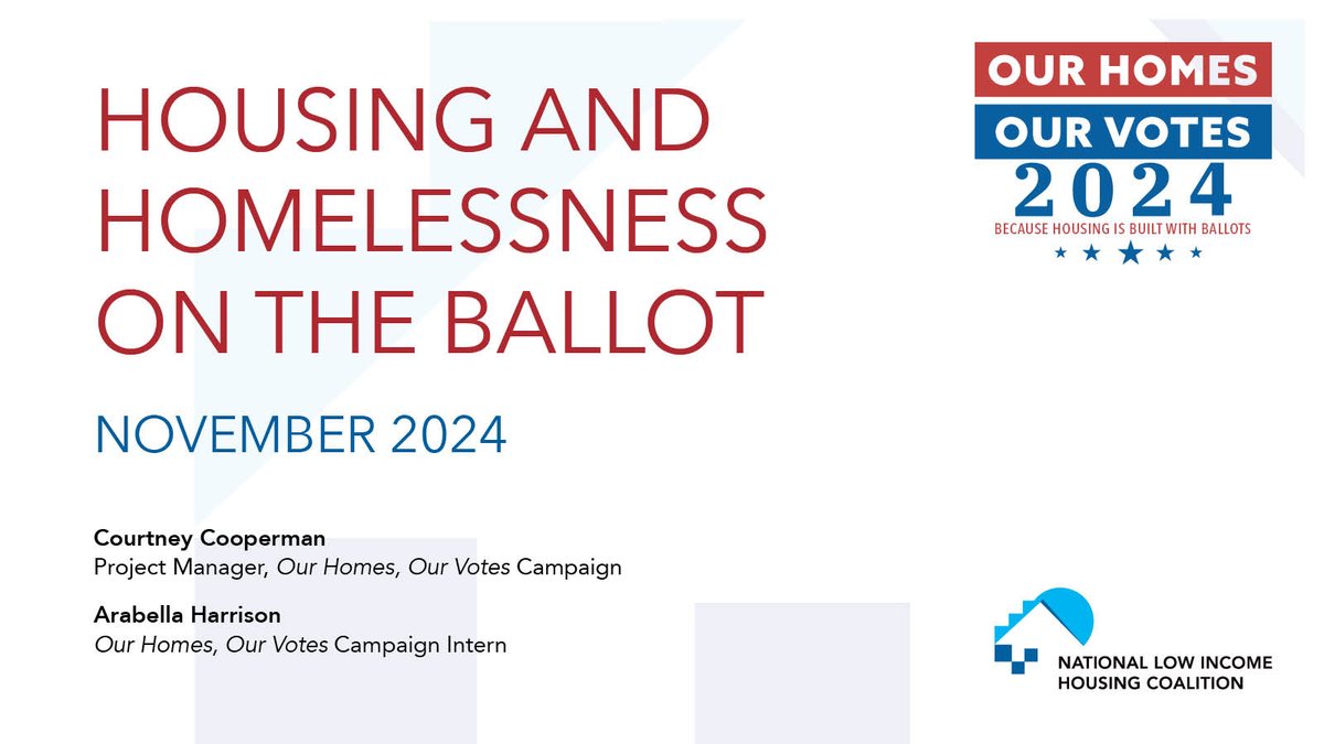 .<a href="/NLIHC/">National Low Income Housing Coalition</a>’s <a href="/OurHomesVotes/">Our Homes,Our Votes</a> campaign has released a new report on Housing &amp; Homelessness on the Ballot. The report summarizes nearly 100 state &amp; local ballot measures on affordable housing &amp; homelessness in this year’s elections. 

📥 Read the full report: bit.ly/4ivQyRu