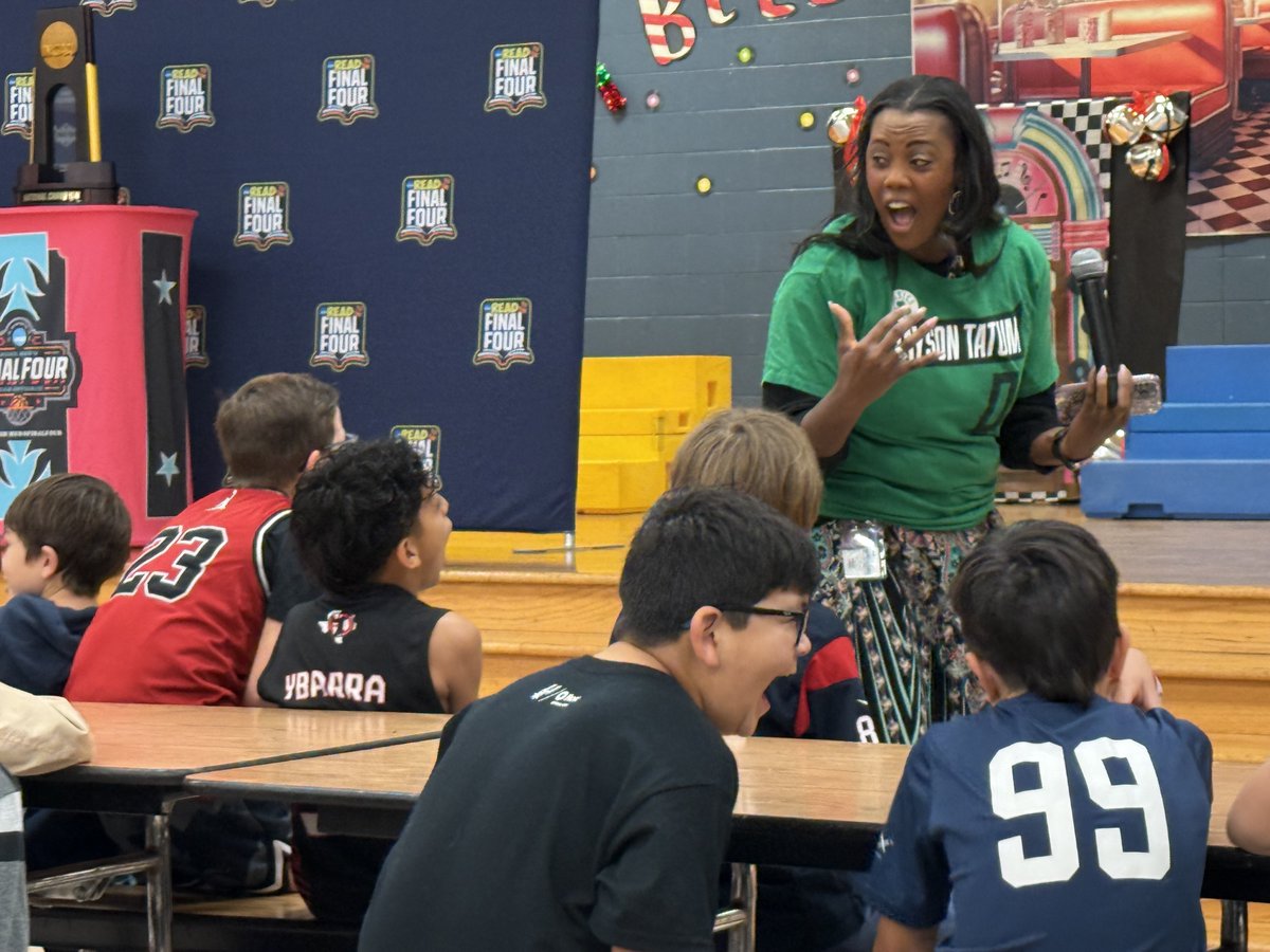 NEISDLibrary's tweet image. Third graders throughout @NEISD are participating in the NCAA Read to the Final Four® Challenge. To celebrate reaching an impressive 46 solid days of reading so far, @HuebnerHuskies students took part in a reading rally and had the chance to meet @churchillhoops!