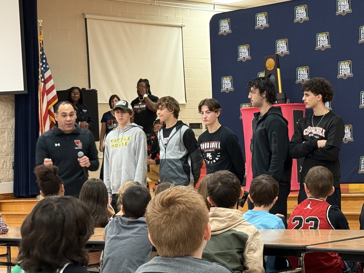 NEISDLibrary's tweet image. Third graders throughout @NEISD are participating in the NCAA Read to the Final Four® Challenge. To celebrate reaching an impressive 46 solid days of reading so far, @HuebnerHuskies students took part in a reading rally and had the chance to meet @churchillhoops!