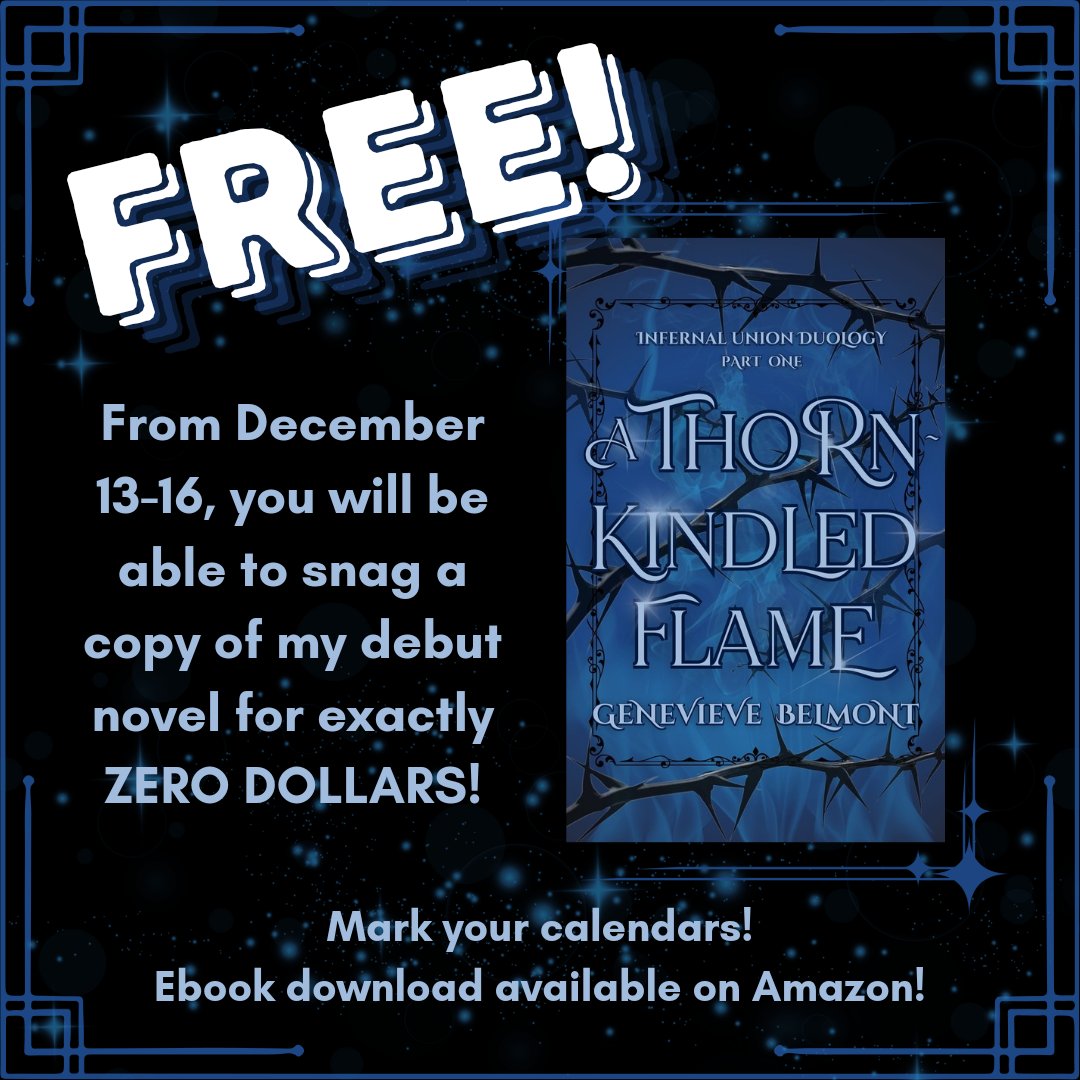 My birthday is this weekend and to celebrate I'm discounting my debut novel! Snag an ebook copy of "A THORN-KINDLED FLAME" for FREE from December 13-16!! 😁