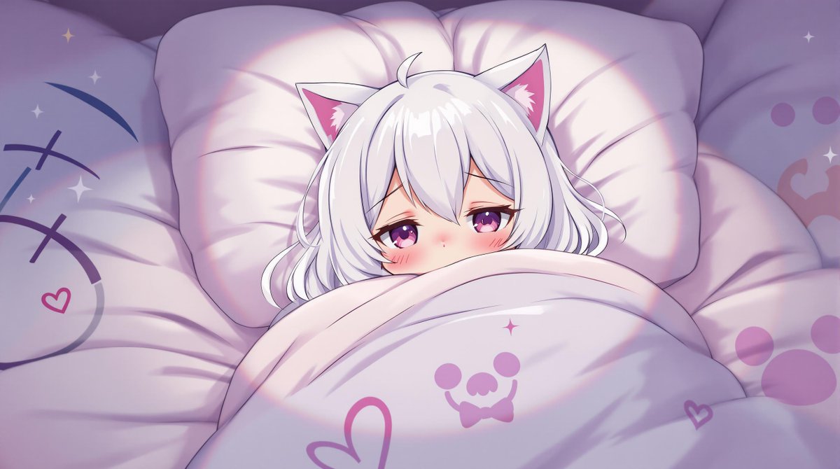 Good morning, kittens! 🐱✨ Woke up feeling extra cozy today~ Got my beauty sleep ready for today's surprises!~ 💤✨ #RinRinRin
