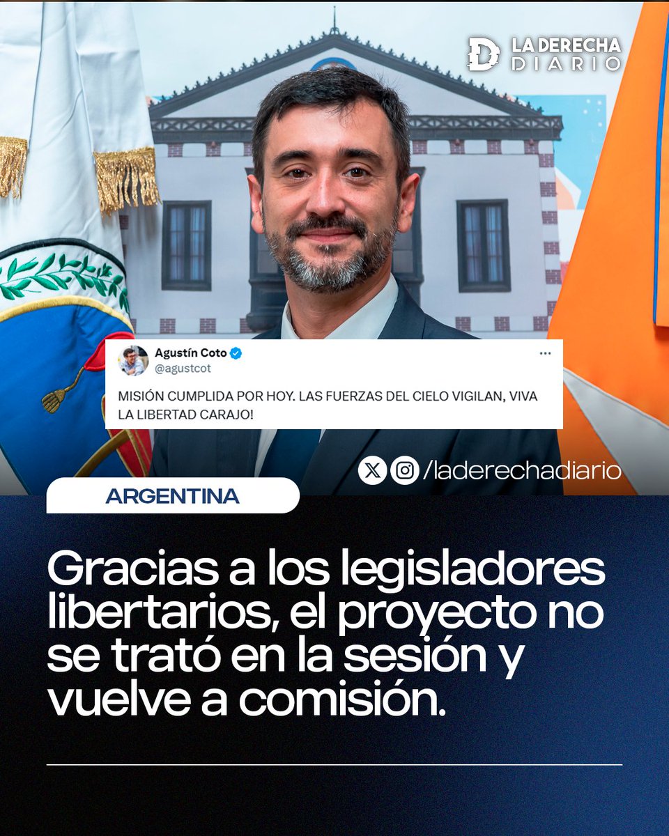 laderechadiario's tweet image. 🚨🇦🇷 | "Las Fuerzas del Cielo vigilan": Gracias a los legisladores de La Libertad Avanza en Tierra del Fuego, liderados por Agustín Coto, el proyecto que permitía que niños "cambien de sexo" sin consentimiento de sus padres, no se trató en la sesión y vuelve a comisión.