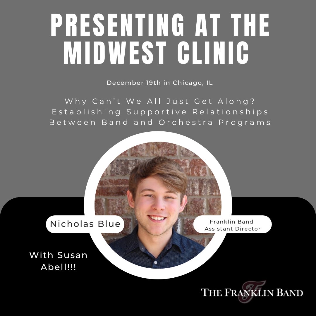 We are so excited for Mr Blue!!! He’ll be presenting at The Midwest Clinic on December 19th! Details about his presentation here midwestclinic.org/2024_clinician…
