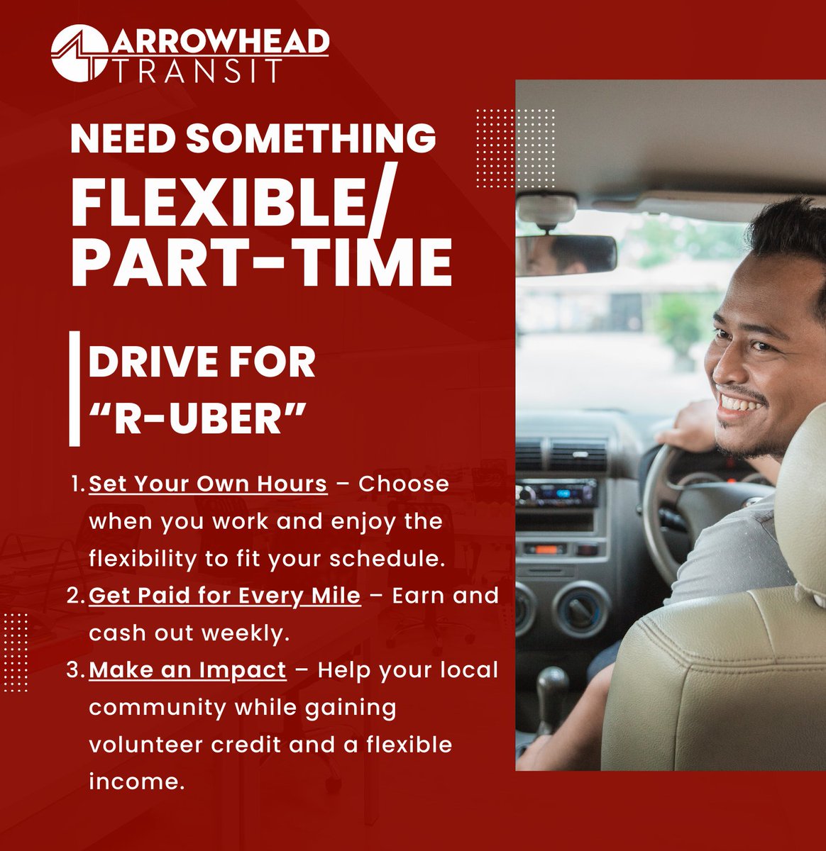 ARWHDTransitMN's tweet image. 🚗💸 Set your schedule / Cash out WEEKLY!

Become a Volunteer Driver:
1️⃣ Flexibility – Choose your hours
2️⃣ Earn Weekly – Cash-out options
3️⃣ Impact Your Community – Help with medical rides

Apply now: bit.ly/4gtCHtc

#FlexibleWork #DriveAndEarn #SideHustle #ExtraIncome