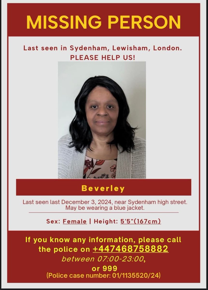 My friend's sister has been missing for over a week now and as you can imagine her family are distraught.
Please share this ❤️🙏🏾