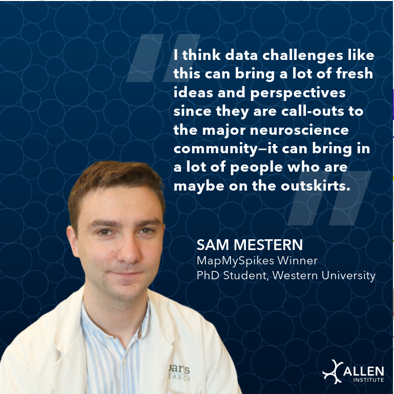 Allen Institute (@alleninstitute) on Twitter photo Congrats to @SMestern, Ph.D. student at <a href="/WesternU/">Western University</a>, for winning the MapMySpikes challenge! His tool, PatchOTDA, excelled in mapping electrophysiological data to molecular properties. 🧠🏆
More on his tool and the MapMySpikes challenge: alleninstitute.org/news/canadian-… Congrats to @SMestern, Ph.D. student at <a href="/WesternU/">Western University</a>, for winning the MapMySpikes challenge! His tool, PatchOTDA, excelled in mapping electrophysiological data to molecular properties. 🧠🏆
More on his tool and the MapMySpikes challenge: alleninstitute.org/news/canadian-…