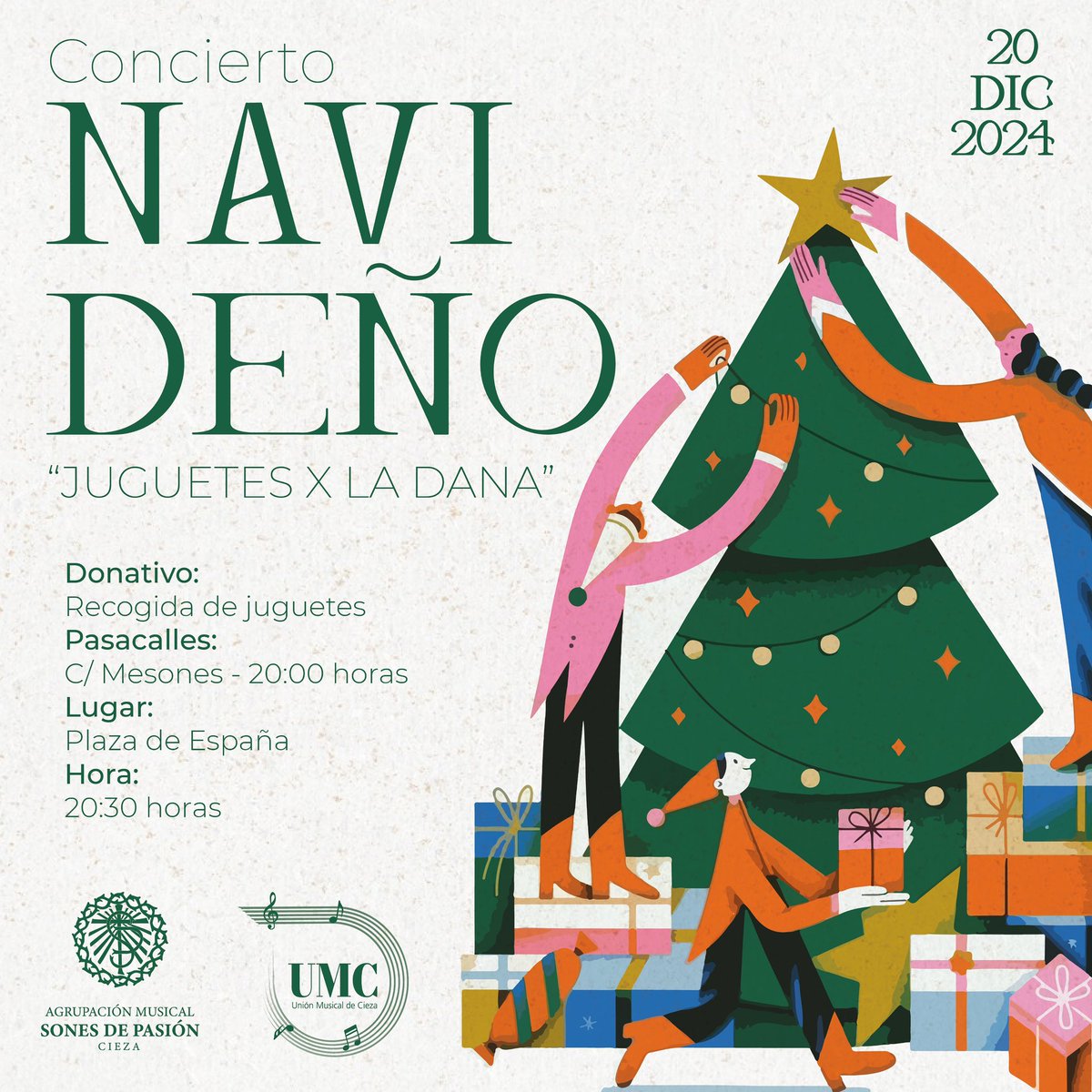 AMSONESDPASION's tweet photo. 🎄✨ CONCIERTO NAVIDEÑO SOLIDARIO 🎶✨

El concierto navideño “Juguetes x la Dana” es más que un concierto, es una oportunidad para llenar de magia y alegría la Navidad de quienes más lo necesitan. Únete a esta iniciativa especial donde la música se convierte en solidaridad. https://t.co/NFnGvoe3s8