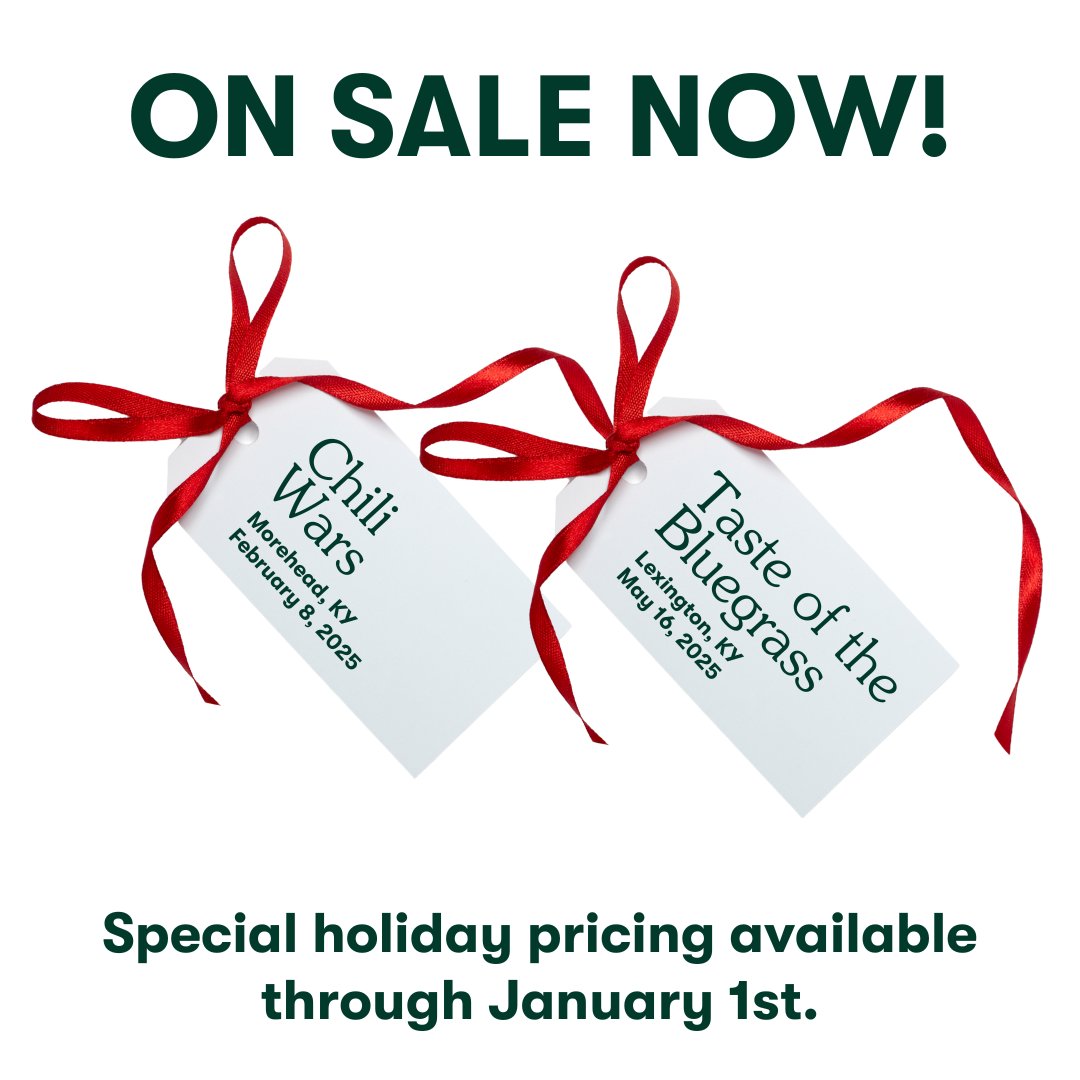 Need a gift that fits in a stocking? Fits in an email?  
 
Tickets are now available for Chili Wars and Taste of the Bluegrass.  
  
Don’t miss the reduced holiday prices in December only!  
Find out more and purchase your tickets at godspantry.org/events. 

#GPFB