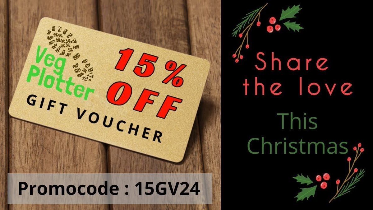 veg_plotter's tweet image. Struggling for Christmas gift ideas? 🎄🎁 Surprise your green-thumbed pals with a VegPlotter Gift Voucher this Christmas-now with 15% off! Use code 15GV24 at checkout. Give the gift of growing with a 1, 2, or 3-year subscription. Hurry, offer ends soon! #VegPlotter #ChristmasGift…