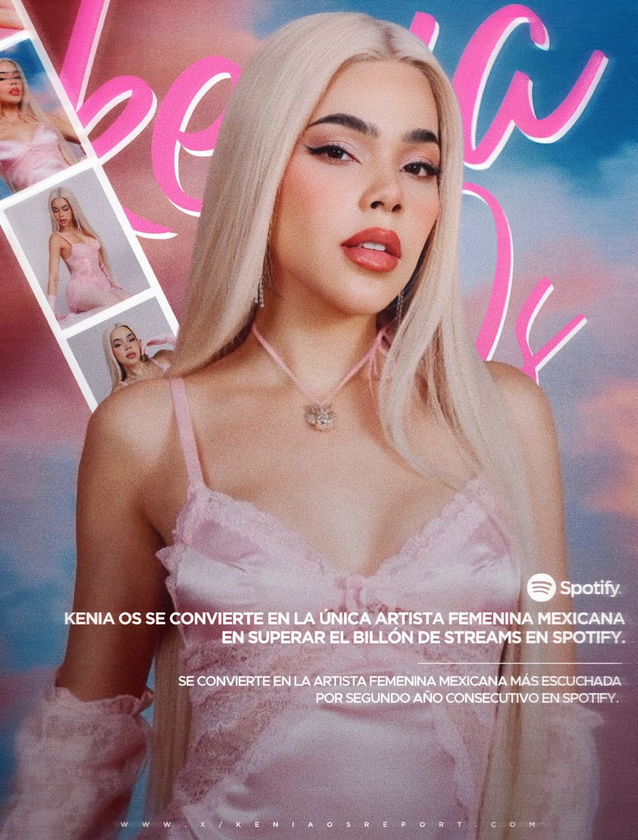 .@KeniaOS se convierte en la primera artista femenina mexicana en superar MIL MILLONES de streams en la historia de Spotify durante un solo año.