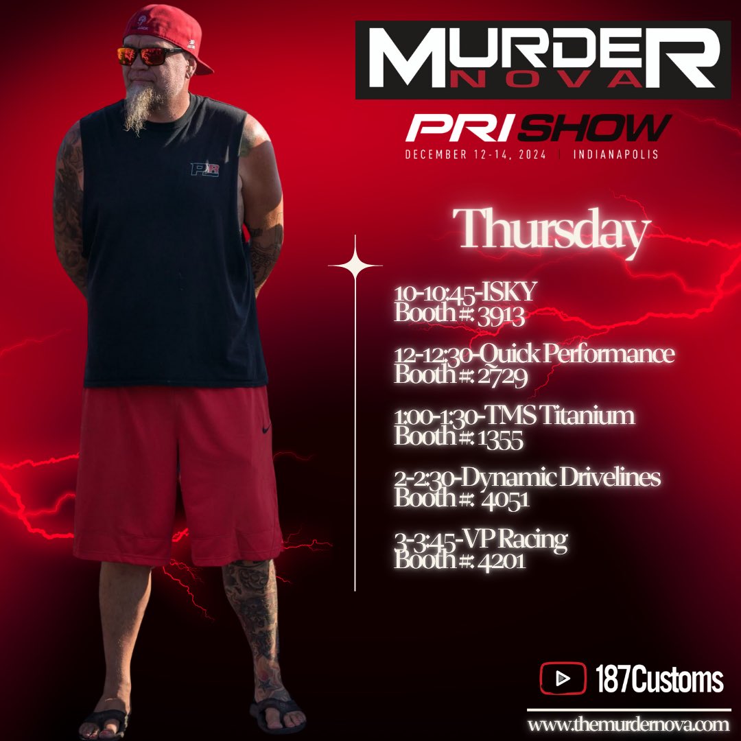 murdernova's tweet photo. Looking forward to seeing everyone at PRI! Swing by to see us tomorrow!
#isky #quickperformance #tmstitanium #dynamicdrivelines #vpracing #pri2024 https://t.co/NAcYSNaDBe