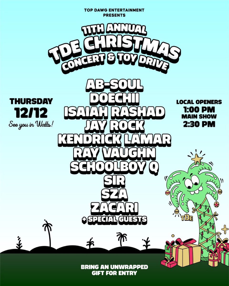 What song do you NEED Kendrick to perform at the TDE Christmas Concert, tomorrow?