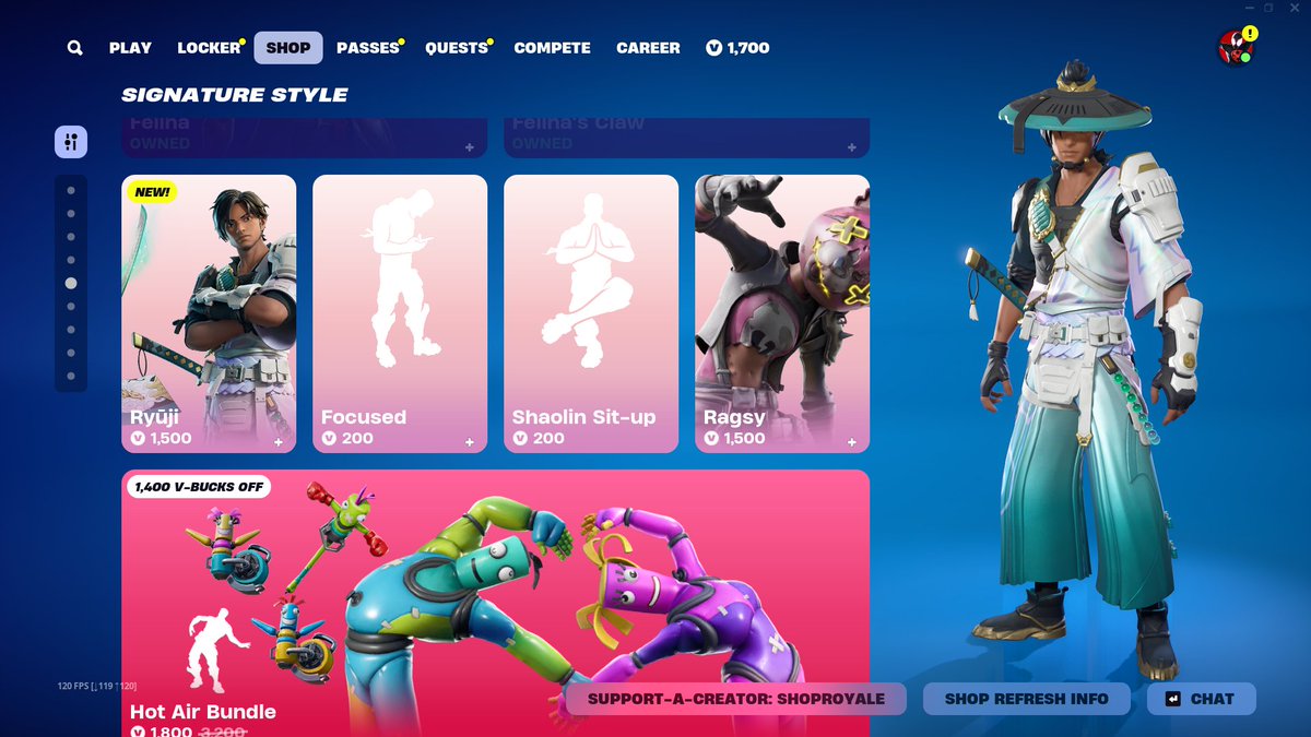 Ryuji is out now in the Fortnite itemshop!

Use Code 'ShopRoyale' to support me ❤️ #EpicPartner