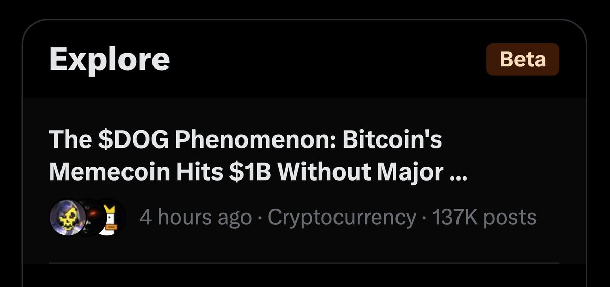 LeonidasNFT's tweet photo. BREAKING: $DOG is currently trending on X in the "Explore" tab with 137K posts! https://t.co/GKlCsouwF5