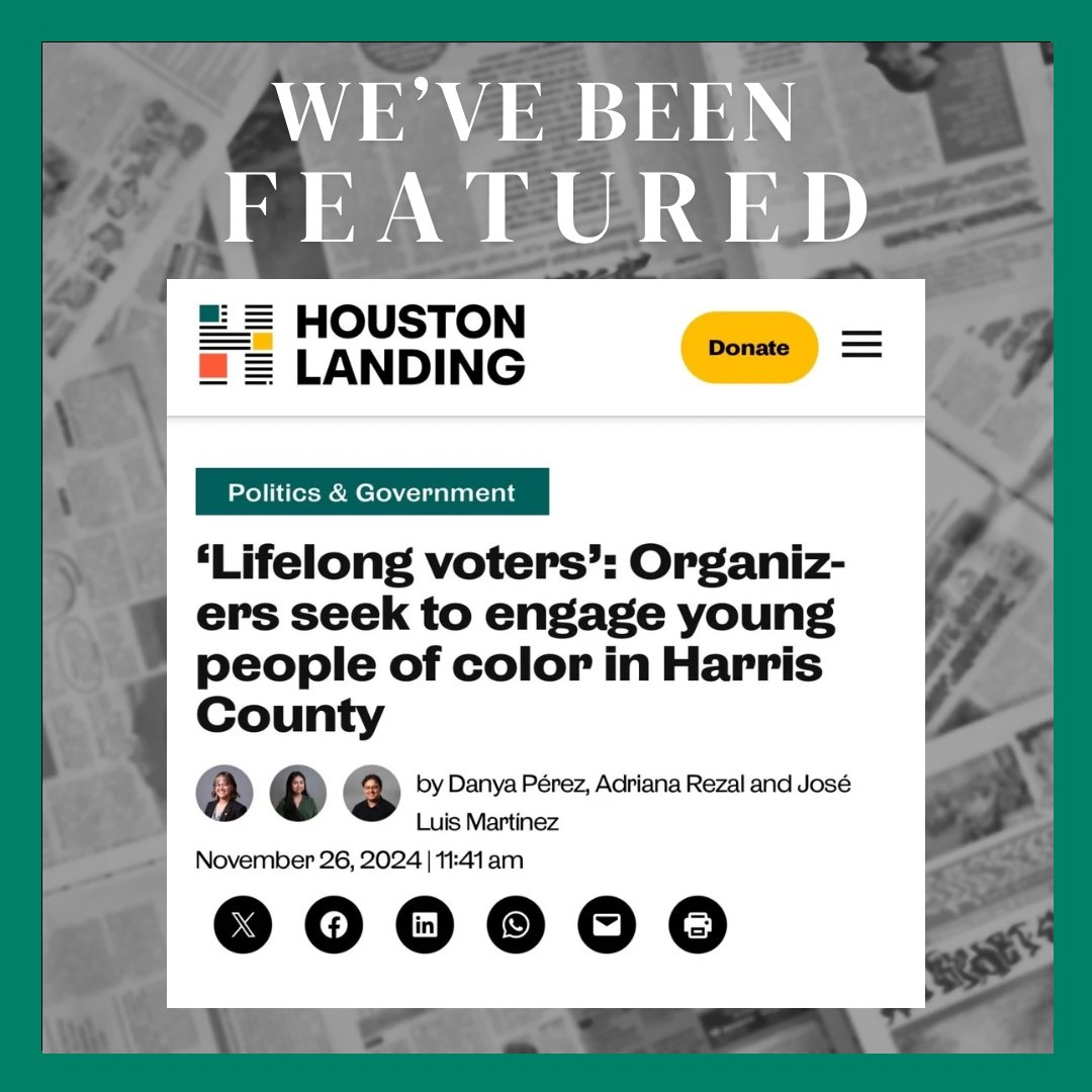 AliefVotes's tweet image. Big news! 🎉 AliefVotes is featured in @houston_landing, with an interview from our amazing Edgar Euceda . Huge thanks to journalist Danya Perez for showcasing our work empowering Alief students through civic engagement. Check it out! #AliefVotes #CivicEngagement