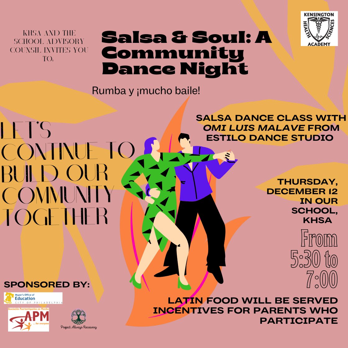 KHSA (@khsaphila) on Twitter photo Parents, guardians, students, and friends! Be sure to join us Thursday, December 12 for our SAC Meeting and "Salsa and Soul" night! <a href="/PHLschools/">Philadelphia Schools</a> <a href="/PHLfamilies/">Philadelphia Office of Children and Families</a> Parents, guardians, students, and friends! Be sure to join us Thursday, December 12 for our SAC Meeting and "Salsa and Soul" night! <a href="/PHLschools/">Philadelphia Schools</a> <a href="/PHLfamilies/">Philadelphia Office of Children and Families</a>