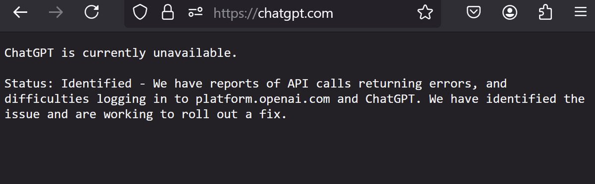 G7STUDIOS's tweet photo. @TheStudio @SomeOfMiles @jonotan86 So... We're not gonna mention anything about ChatGpt being down? https://t.co/tlwCTuXpwS