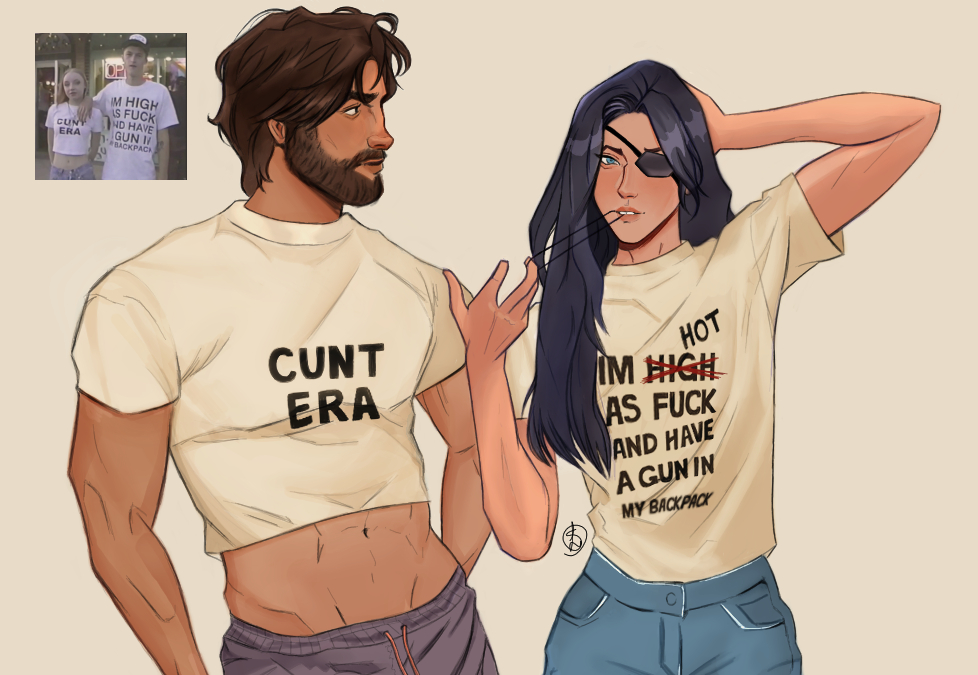 themycira's tweet photo. those t shirts are so jaycait coded that i had to draw them #Arcane https://t.co/NRK6PfGTP5