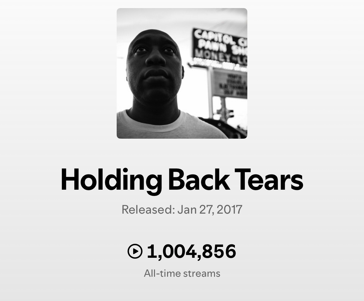 STIK_FIGA's tweet photo. 1 million plays. I know Spotify the Devil but man it feels good knowing people listened to a song I had part in a million times! Thanks y’all! S/O @MelloMusicGroup @ApolloBrown and @cooperfilms https://t.co/kCBrKg7ijT