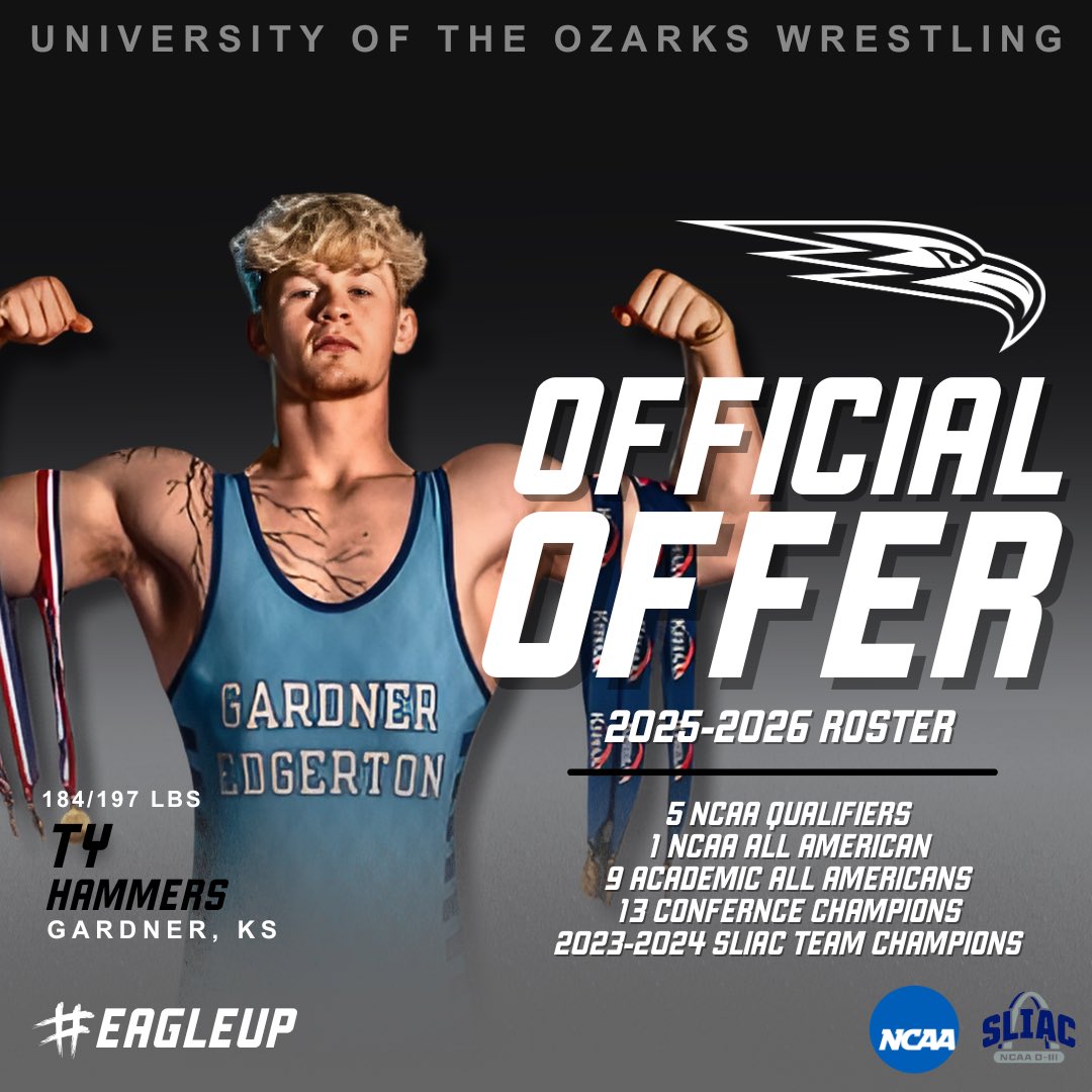 Blessed to receive my second offer from University Of The Ozarks wrestling. 🙏